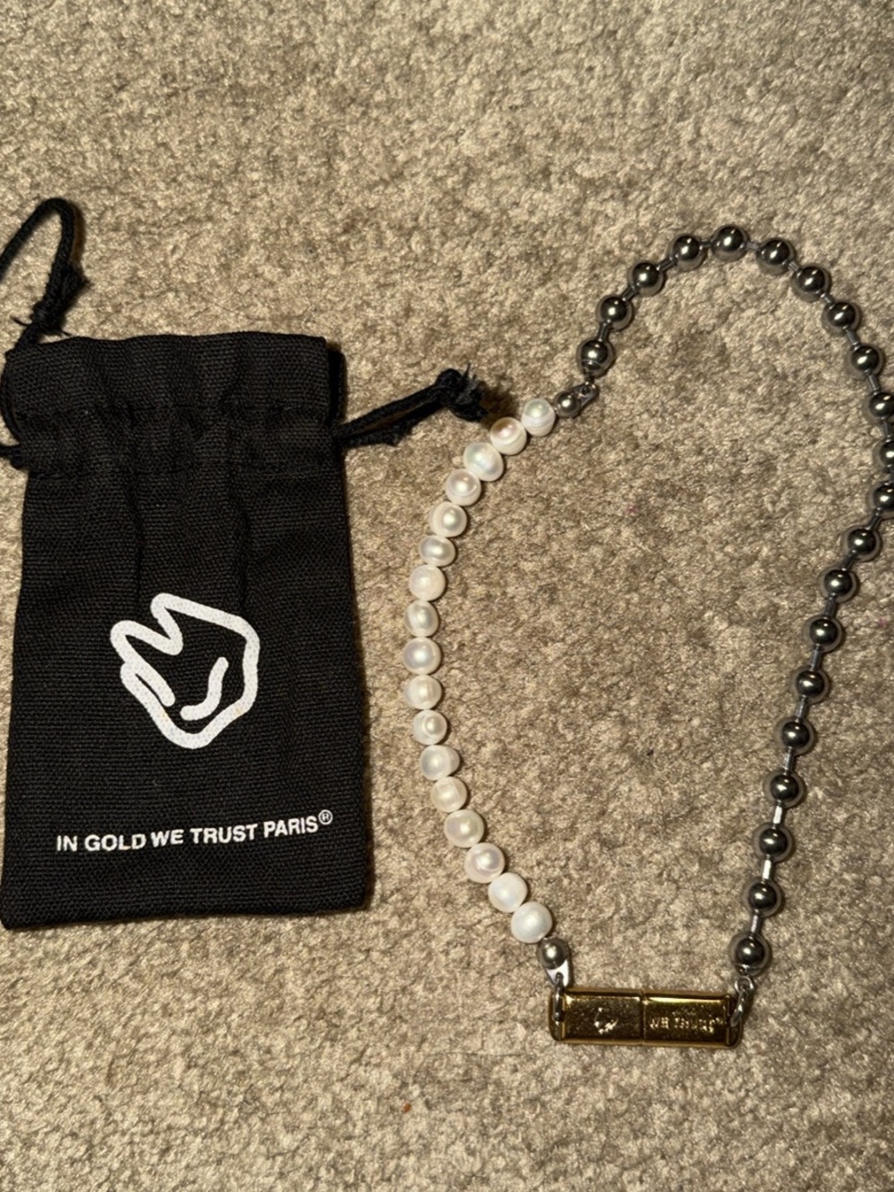 IN GOLD WE TRUST PARIS USB-C NECKLACE (PALLADIUM)